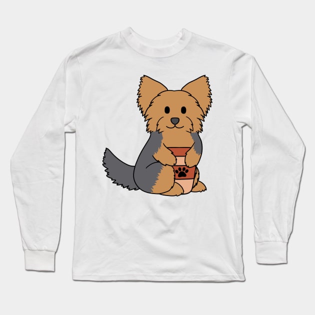 Yorkshire Terrier Coffee Long Sleeve T-Shirt by BiscuitSnack